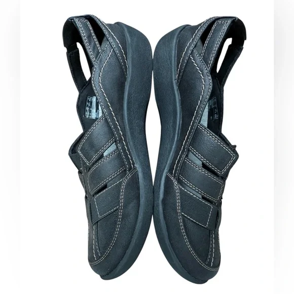 Cloudsteppers by Clarks Dark Brown/Black  Leather Comfort Sandals/shoes size 7 - Picture 7 of 10